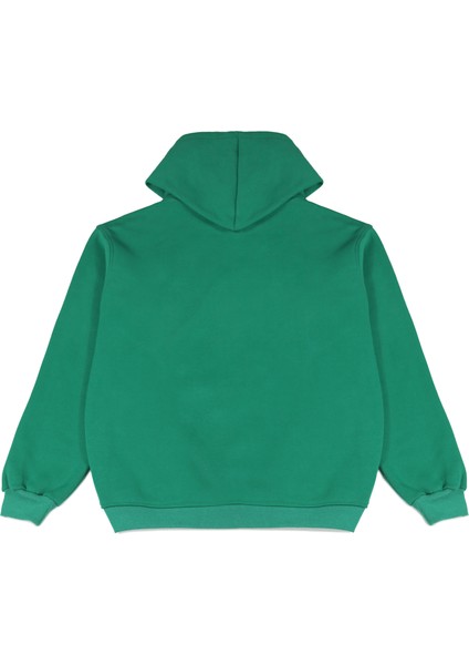 Yeşil Oversize Kapüşonlu Sweatshirt