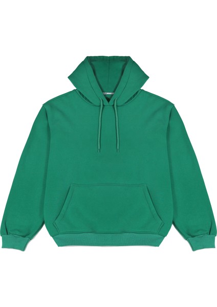 Yeşil Oversize Kapüşonlu Sweatshirt