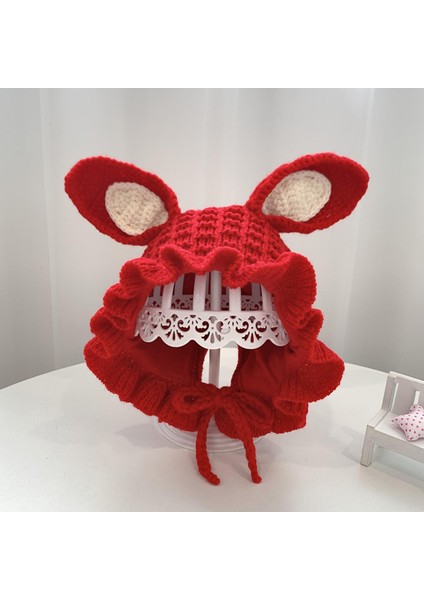 Bebek Örme Şapka Rahat Yün Saçak Şapka Kış Kızlar İçin Sıcak Şapka Çocuklar Kırmızı (Yurt Dışından) modelleri