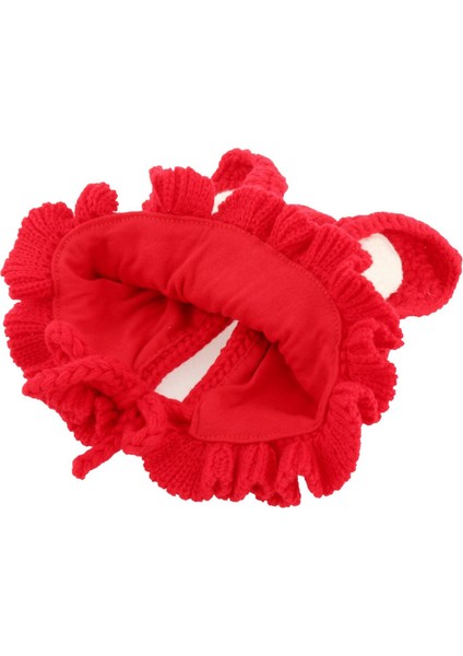 Bebek Örme Şapka Rahat Yün Saçak Şapka Kış Kızlar İçin Sıcak Şapka Çocuklar Kırmızı (Yurt Dışından) indirimleri