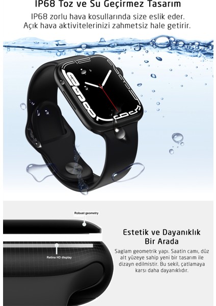 Akıllı Saat Ios ve Android Uyumlu Pembe 45mm