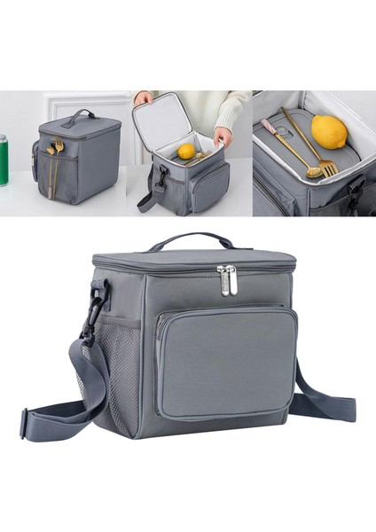 Yalıtımlı Termal Öğle Çantası Donabled Öğle Yemeği Kutusu Tutucu Kamp Gri Için Yeniden Kullanılabilir fiyatları