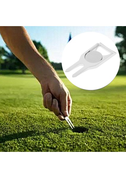 Golf Golfçü Pitch Yeşil Divot Onarım Aracı Metal Top Marker Groove Temizleyici Gümüş modelleri