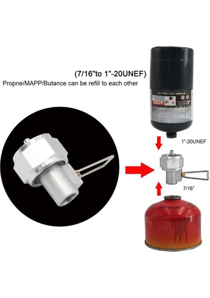 Silindir Gaz Dolunma Adaptörü Butan Teneke Kutu Açık Kamp Sobası Malzemeleri