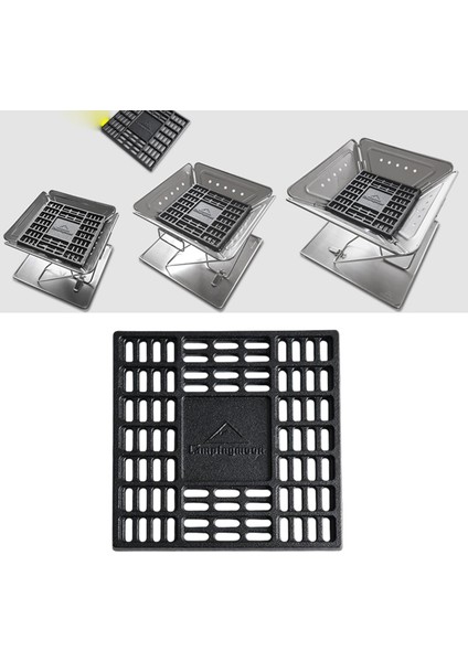 Kare Izgara Ateş Çukuru Karbon Tahtası Sobası Patio Bahçe Pikniği Için Yemek 25X25X1.5CM