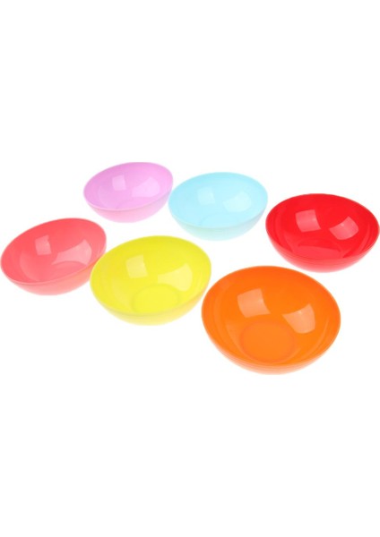 6pcs Çok Renkli Plastik Kaseler Tahıl Meyve Çorbası Konteyner Açık Mekan Kampı