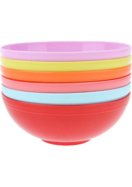 6pcs Çok Renkli Plastik Kaseler Tahıl Meyve Çorbası Konteyner Açık Mekan Kampı