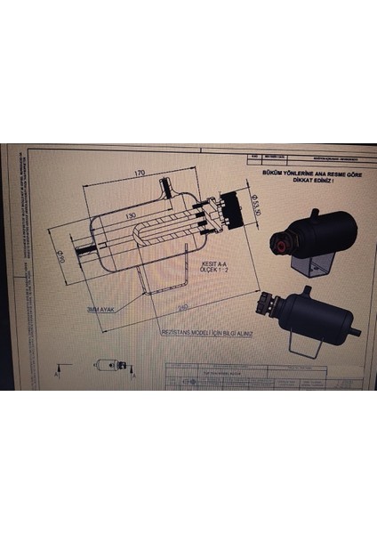 Jeneratör Blok Isıtıcı Tüp 20 cm DSC4608