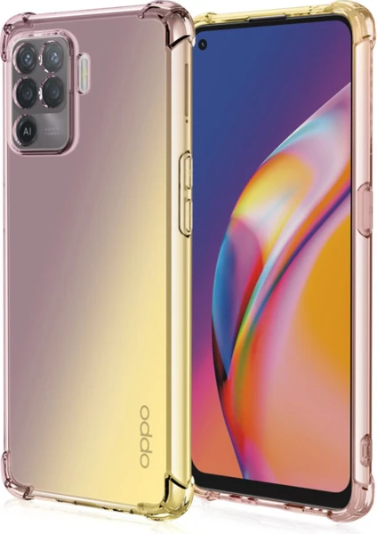 Caseart Oppo Reno 5 Lite Kapak Kamera Korumalı Antişok Airbag Köşe Korumalı Silikon Şeffaf Kılıf