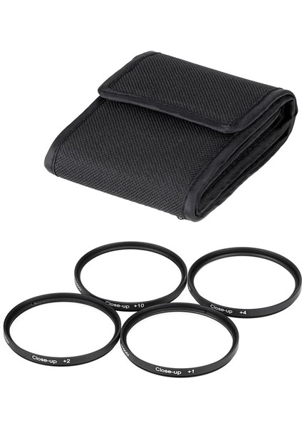 4 Parça Yakın Çekim Kiti +1 +2 +4 + 10 Lens Lens Kese ile Set 43 mm (Yurt Dışından)