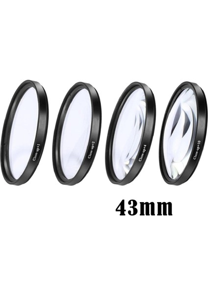 4 Parça Yakın Çekim Kiti +1 +2 +4 + 10 Lens Lens Kese ile Set 43 mm (Yurt Dışından)