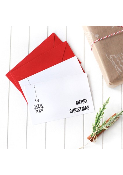 Yılbaşı zarflı kart seti, Merry Christmas 4 adet