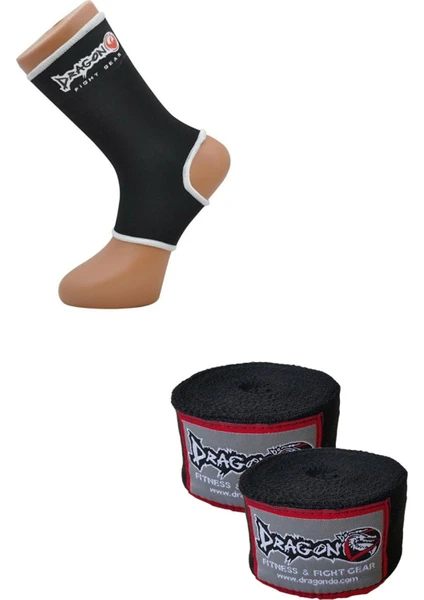 41280 Siyah Kick Boks Çorabı ve 3,5 M Siyah Bandaj Set M Beden