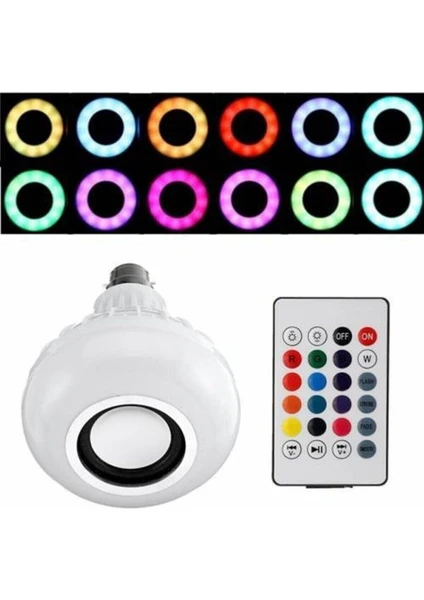 Sihirli Ampul Bluetooth Hoparlörlü Kumandalı Rgb Akıllı Led Ampul