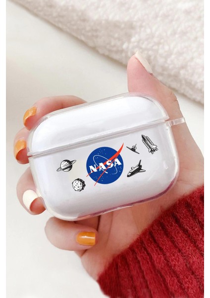 2.nesil Airpods Pro Uyumlu Nasa Tasarımlı Şeffaf Silikonlu Airpods Pro Kılıfı