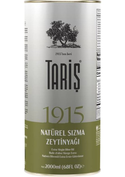 TARİŞ 1915 SIZMA ZEYTİNYAĞI 2 LT TENEKE