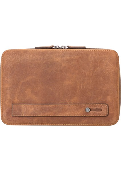 Deri Fermuarlı Çok Amaçlı Aksesuar Taşıma Çantası G2 Antik Kahve modelleri