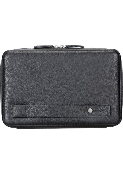 Deri Fermuarlı Çok Amaçlı Aksesuar Taşıma Çantası FL01 Siyah modelleri