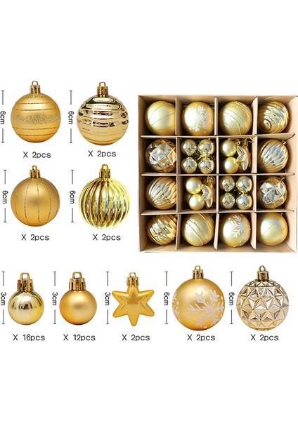 Noel Ağacı Dekorasyon Süsleri - Altın (Yurt Dışından)