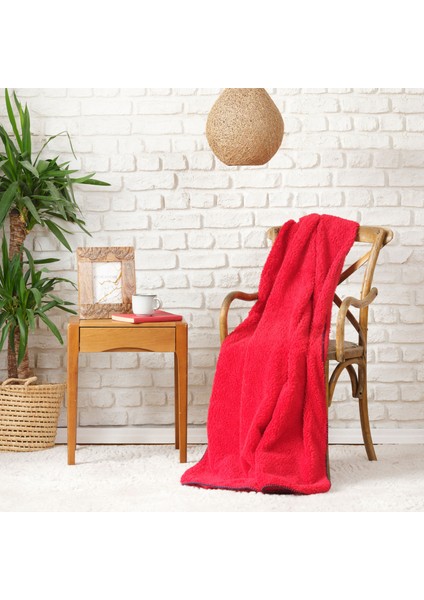 Faye Kırmızı Tv Battaniyesi 115x160 cm