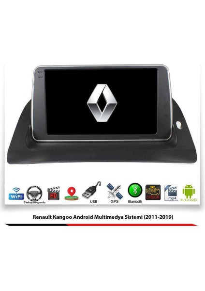 Renault Kangoo Android Multimedya Sistemi (2011-2019) 4 GB Ram 32 GB Hafıza 8 Çekirdek Necvox Evervox Brc fiyatları