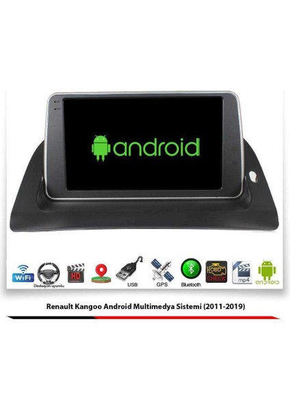 Renault Kangoo Android Multimedya Sistemi (2011-2019) 4 GB Ram 32 GB Hafıza 8 Çekirdek Necvox Evervox Brc