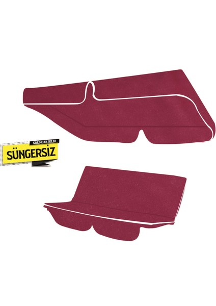 Bahçe Salıncağı Minder Kılıfı 2 Kişilik (Süngersiz) Tenteli Bordo