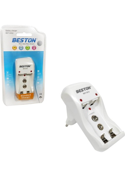 Pil Şarj Aleti Üçlü 9V/AA/AAA Ni-Mh/ni-Cd Beston BST-C812