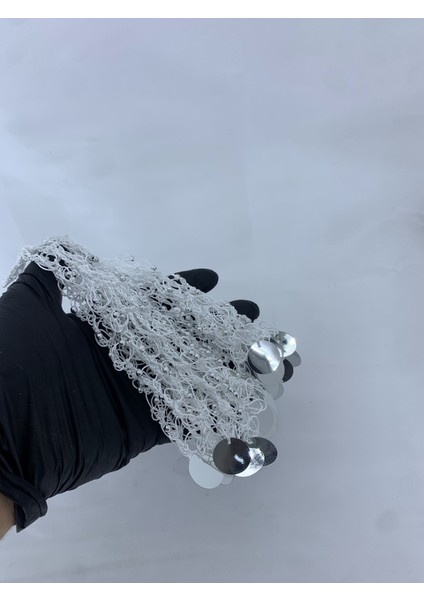 Kına ve Düğünler Için 3 Adet Boncuklu Halay Mendili El Işi Beyaz fırsatları