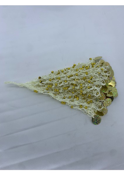 Kına ve Düğünler Için 3 Adet Boncuklu Halay Mendili El Işi Krem fırsatları