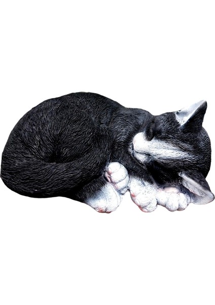 Güzel Minyatür Uyuyan Kedi Heykel Süsleri Bahçe Ev Dekoru İçin Heykelcik (Yurt Dışından)