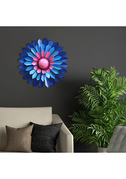 Metal Çiçek Duvarı Dekoru, Ofis Mutfak İçin Basit Asılı Kapalı Açık Koyu Mavi (Yurt Dışından) fiyatları
