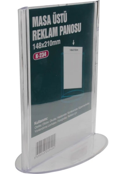 Oval Tabanlı Masaüstü Dikey Menü Tutucu Föylük 148X210MM
