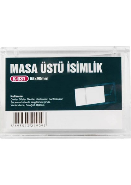 Masaüstü Isim Reklam Standı 55X90MM fiyatları