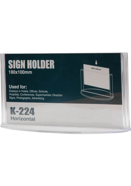 Oval Tabanlı Masaüstü Yatay Menü Tutucu Föylük 180X100MM