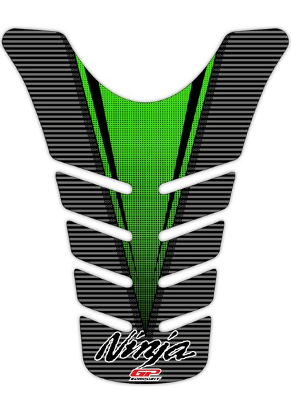 Kawasaki ZX-6R 2009-2017 Uyumlu Tank Pad Yeşil