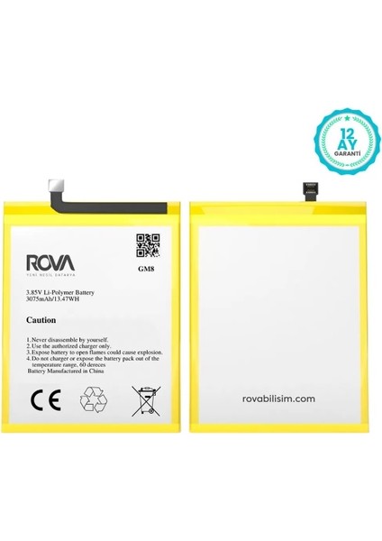 General Mobile Gm8 Batarya Pil 3075MAH 1yıl Garantili