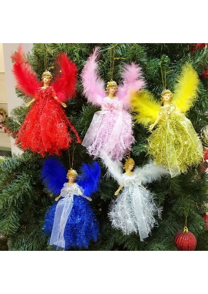 2 Adet Noel Ağacı Melek Kız Dekorasyonları Dolap Dekorasyon Küçük Kolye(Yurt Dışından)