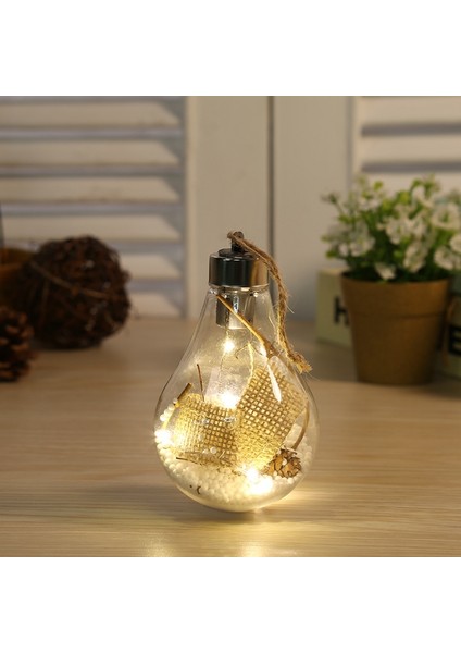 2 Adet LED Şeffaf Noel Plastik Ampul Top Noel Ağacı Dekorasyon Kolye(Yurt Dışından)