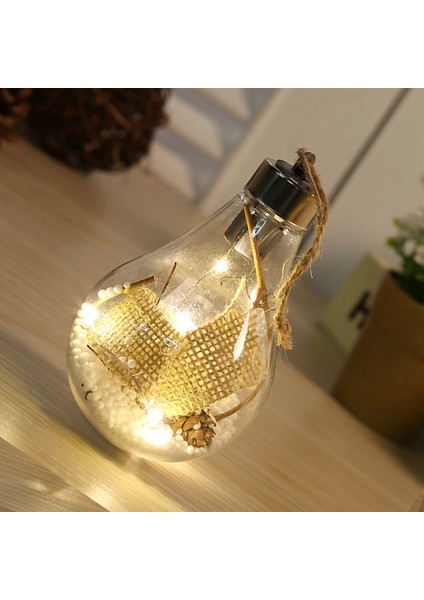 2 Adet LED Şeffaf Noel Plastik Ampul Top Noel Ağacı Dekorasyon Kolye(Yurt Dışından)