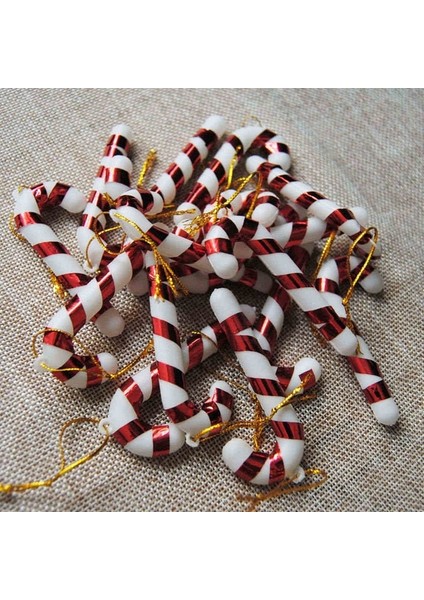 10 Paket Noel Süs Noel Ağacı Kolye J-Şekilli Baston(Yurt Dışından)