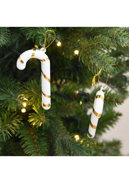 10 Paket Noel Süs Noel Ağacı Kolye J-Şekilli Baston(Yurt Dışından)