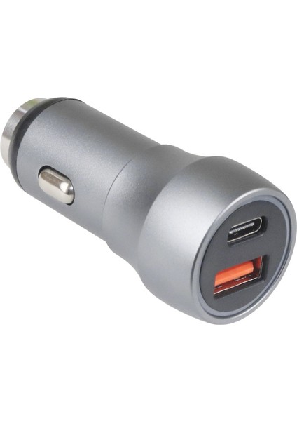 Alüminyum Alaşımlı Çakmak Uygulanabilir Araç Şarj Cihazı, Model: Gri Qcpd (Yurt Dışından)