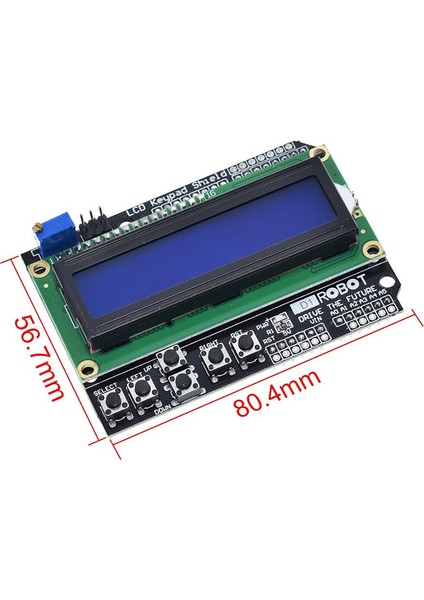 Roba Arduino Shield 2X16 Karakter LCD Modül 6 Buton Keypad Tuş Takımı