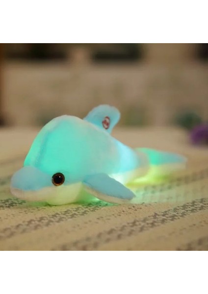32CM Sevimli Yaratıcı Yunus Bebek Peluş Oyuncak Parlak Işıltılı LED Işık Yastık Yastığı (Yurt Dışından)