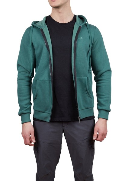 Covert Tam Fermuarlı Erkek Sweatshirt L Beden Nefti