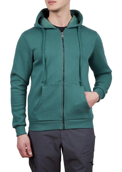 Covert Tam Fermuarlı Erkek Sweatshirt 3xl Beden Nefti