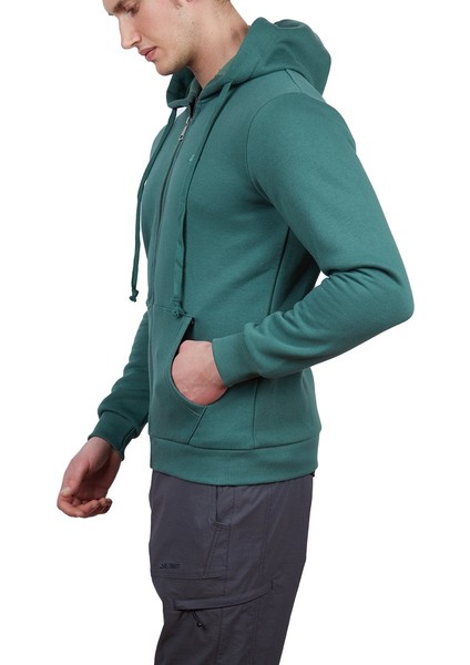 Covert Tam Fermuarlı Erkek Sweatshirt 3xl Beden Nefti