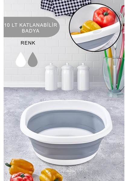 Katlanabilir Badya ,akordiyon Leğen 10 Lt Katlanabilir Leğen