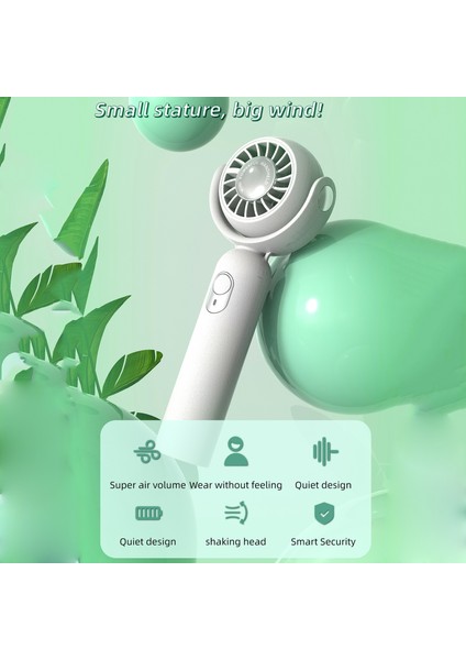 F10 USB Asma Boyun Elektrik Fanı (Mavi) (Yurt Dışından)